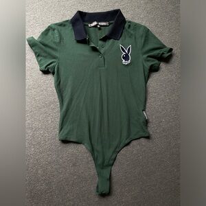 Playboy green polo body suit